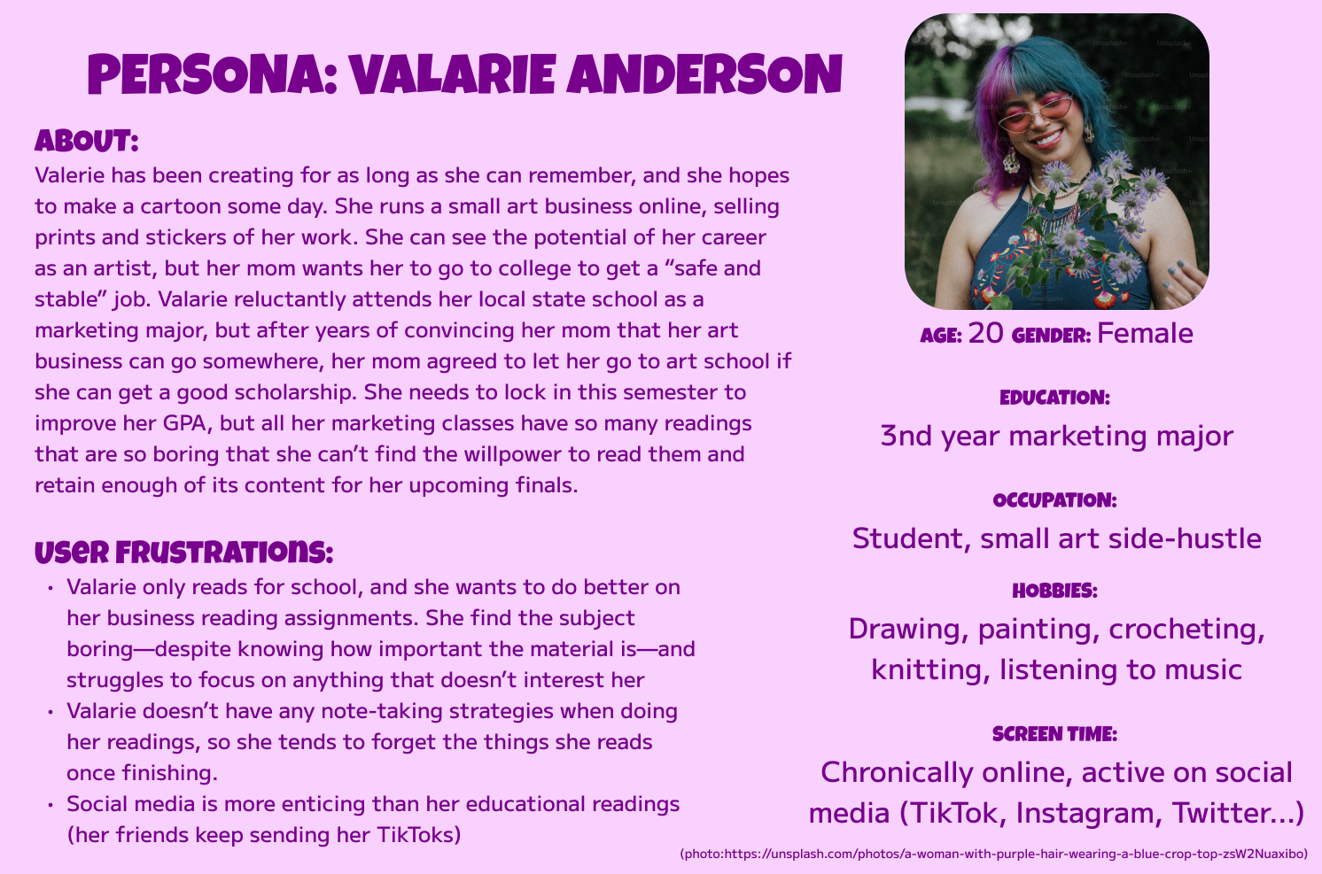 User Persona - Valarie